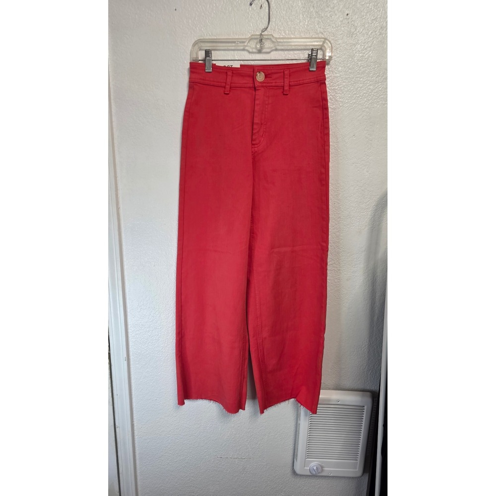OAT High Waist Wide Leg Pants Womens 26 Red NWT